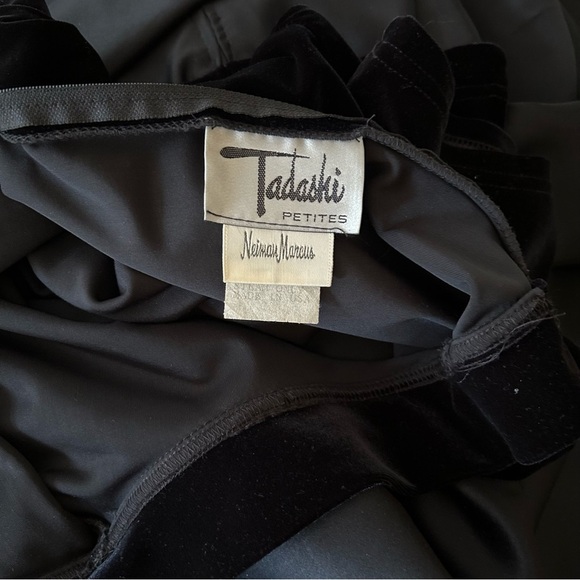 TADASHI SHOJI Vintage Black Velvet and Taffeta Gown - Picture 11 of 15